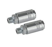 Air Line Hose Connector Fitting Female Quick Release 1/4 inch One Touch 2pk FT024