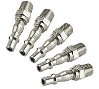 Air Line Hose Fitting Connector Quick Release 1/4 Male Thread 5pk FT10