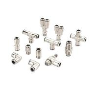 Air Line Quick Connectors, Pneumatic Coupling Straight Through Brass PU PG PE Multiple Sizes for Air Compressor Hose(Pu10mm)