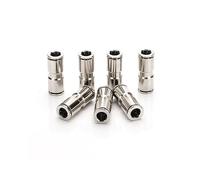 Air Line Quick Connectors, Pneumatic Quick Coupling Straight Through PU PG Brass Nickel Plated 1.6MPa Multiple Sizes(Pg8-6)