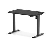 Air Lite 1000 x 600mm Height Adjustable Office Desk Black Top Cable Ports Black Leg