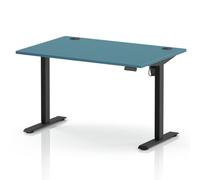 Air Lite 1200 x 800mm Height Adjustable Office Desk Dark Teal Top Cable Ports Black Leg