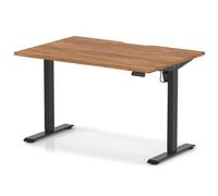 Air Lite 1200 x 800mm Scalloped Edge Height Adjustable Office Desk Walnut Top Black Leg