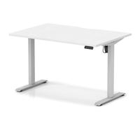 Air Lite 1200 x 800mm Scalloped Edge Height Adjustable Office Desk White Top Silver Leg