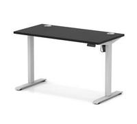 Air Lite 1200x600 Height Adjustable Desk Black Top CP Silver Leg