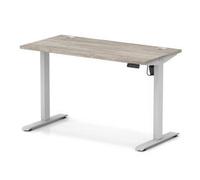 Air Lite 1200x600 Height Adjustable Desk Grey Oak Top CP Silver Leg