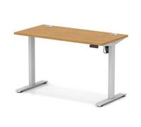 Air Lite 1200x600 Height Adjustable Desk Oak Top CP Silver Leg