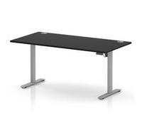 Air Lite 1600x800 Height Adjustable Desk Black Top CP Silver Leg