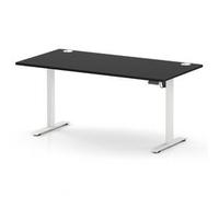 Air Lite 1600x800 Height Adjustable Desk Black Top CP White Leg