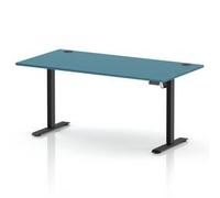 Air Lite 1600x800 Height Adjustable Desk Dark Teal Top CP Black Leg
