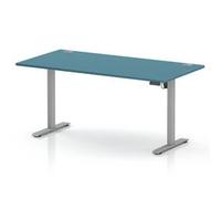 Air Lite 1600x800 Height Adjustable Desk Dark Teal Top CP Silver Leg