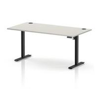 Air Lite 1600x800 Height Adjustable Desk Dove Grey Top CP Black Leg