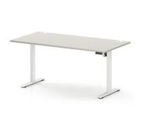 Air Lite 1600x800 Height Adjustable Desk Dove Grey Top CP White Leg