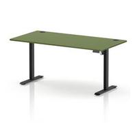 Air Lite 1600x800 Height Adjustable Desk Moss Green Top CP Black Leg