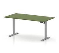 Air Lite 1600x800 Height Adjustable Desk Moss Green Top CP Silver Leg