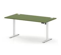 Air Lite 1600x800 Height Adjustable Desk Moss Green Top CP White Leg