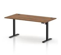 Air Lite 1600x800 Height Adjustable Desk Walnut Top CP Black Leg