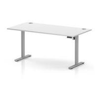 Air Lite 1600x800 Height Adjustable Desk White Top CP Silver Leg