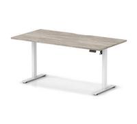 Air Lite 1600x800 Scalloped Height Adjustable Desk Grey Oak Top White