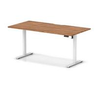 Air Lite 1600x800 Scalloped Height Adjustable Desk Walnut Top White