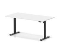 Air Lite 1600x800 Scalloped Height Adjustable Desk White Top Black Leg