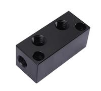 Air Manifold, Air Hose Inline Manifold Block Splitter, Pneumatic Distribution Block, Compatible with Air, Water, Oil, 1/2" RC Supply Port, 1/2" RC Output Port (2 Way 4 Port RC Threaded)