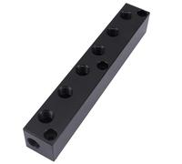 Air Manifold, Air Hose Inline Manifold Block Splitter, Pneumatic Distribution Block, Compatible with Air, Water, Oil, 1/2" RC Supply Port, 1/2" RC Output Port (6 Way 8 Port RC Threaded)