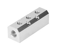 Air Manifold Large Flow Aluminum Pneumatic Block, 40x40mm G1/2 Inlet G1/4 Outlet Air Distribution Block for Factory Automation and Auto Repair (SY40-02-3F)