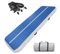Air Mat Tumble Track 13ft 8 Inches Thick Gymnastics Inflatable Tumbling Track Mat with Air Pump Blue 400CM