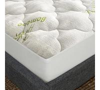 Air Mattress Cover Queen Size Thick Mattress Cooling Pad, Viscose Made from Bamboo Quilted Mattress Topper, Noiseless Extra Plush Pillow Top Mattress Topper Queen Fits 8-23 Inches Deep Mattresses