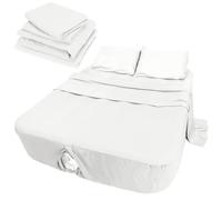 Air Mattress Sheets - 4 Pieces Set - Suitable for Inflatable mattresses 16 to 24 inch deep - can be inflated Without disassembly, Convenient, Sturdy, Easy to use air Bed Sheet(White，Queen)
