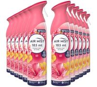 Air Mist Sparkling Bloom 185ml Air Freshener x12 Sprays - Natural Propellant - Water Based Formula - 2in1 Odour Eliminator & Room Freshener - Long Lasting Instant Freshness Mist