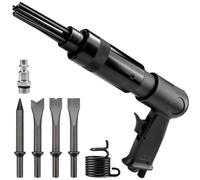 Air Needle Scaler Pneumatic Hammer Tools | With 4 Chises And 19 Needles For Metalworks Rust Weld Paint Remover