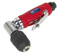 Air Operated Angle Drill - 10mm Keyless Chuck - Safety Trigger - 1/4" BSP Inlet