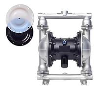 Air Operated Double Diaphragm Pump, 3/4" (DN20) NPT Fluid Ports Max 100 PSI Air Pump, Air-Operated Transfer Pumps with Pump Muffler, Pneumatic Oil Pump Indus(Size:304 stainless steel + PTFE membrane)