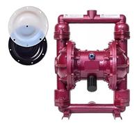 Air Operated Double Diaphragm Pump, 3/4" (DN20) NPT Fluid Ports Max 100 PSI Air Pump, Air-Operated Transfer Pumps with Pump Muffler, Pneumatic Oil Pump Indus(Size:Cast iron + PTFE diaphragm)