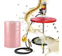 Air Operated Grease Pump, Pneumatic Grease Pump for 55 Gallon Drums, 40:1/50:1 Ratio, 16ft Tubing, 0.75-0.85L/min Discharge, Includes Rum Cover and Follower Plate