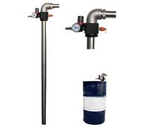 Air Operated Oil Transfer Pump, Stainless Steel Pneumatic Chemical Pump, Special Liquid Pump for 200 Liter Barrels, 40-50L/min Large Flow, for Transport Diesel, Engine Oil, Hydraulic Oil