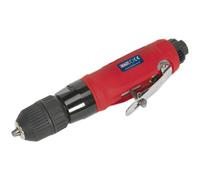 Air Operated Straight Drill - 10mm Keyless Chuck - Safety Trigger - 1/4" BSP