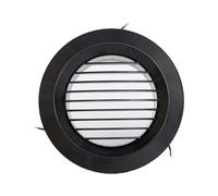 Air Outlet Abs Central Air Conditioning Indoor Exhaust Round Cover Mesh Cover Plastic Decoration Ventilation Constant Force Black(150mm,Straight shutter air vents)