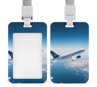 Air Plane Sky Id Badge Holder Retractable Badge Holders Heavy Duty Plastic Id Card Holder with Lanyard Waterproof Name Tag Sleeve for Nurses, Teachers, Office Professionals