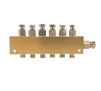 Air Pneumatic Brass Adjustable 6 Ways Oil Distributor Regulating(In 6mm out 4mm)