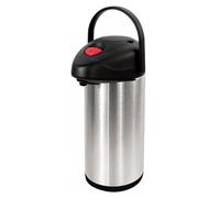 Air Pot Tea Coffee Hot Cold Stainless Flask Pump Action Double Wall Insulated Tea Coffee Drinks Vacuum Insulated with Carry Handle (3L)