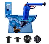 Air Power Drain Blaster Gun, High Pressure Powerful Manual Sink Plunger Opener Cleaner Pump for Bath Toilets, Bathroom, Shower, Kitchen Clogged Pipe Bathtub(Blue)