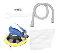 Air Powered Hand Held Tool for Clean Operation - 5 Inch Pneumatic Round Sander and Polishing Machine Includes Vacuum Pipe and Storage Bag for Dust Collection System (5 Inch (135 Pcs))