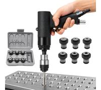 Air Powered Tapping Machine, Handheld Pneumatic Tapping Gun M3-M12 | Includes 6 Tapping Chucks, Forward & Reverse Control for Steel, Aluminium, Iron, Plastic, Wood