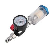 Air Pressure Regulator Gauge, 1/4in Air Inlet Pressure Regulator In-Line Water Oil Trap Filter Separator Spray Gun Tool with Water Trap Filter Separator Tool Kit for Spray Paint Guns
