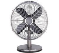 Air Pro 12″ Desk Fan Portable 80° Oscillating Metal Table Fan for Instant Cooling with Adjustable Tilt & 4 Speed Settings, Compact Fan with Quiet Operation to use at Home Office or Bedroom