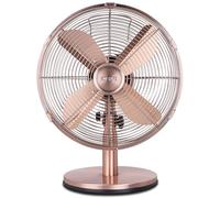 Air Pro 12″ Desk Fan Portable 80° Oscillating Metal Table Fan for Instant Cooling with Adjustable Tilt & 4 Speed Settings, Compact Fan with Quiet Operation to use at Home Office or Bedroom