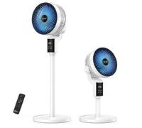 Air Pro 12" Pedestal Fan SmartVoice™ & Remote Control 3D Oscillation 12 HR Timer Quiet Copper Motor Air Cooling & Circulator Height Adjustable Fan- Small Fan with 6 Speeds 4 Modes Office Home Bedroom